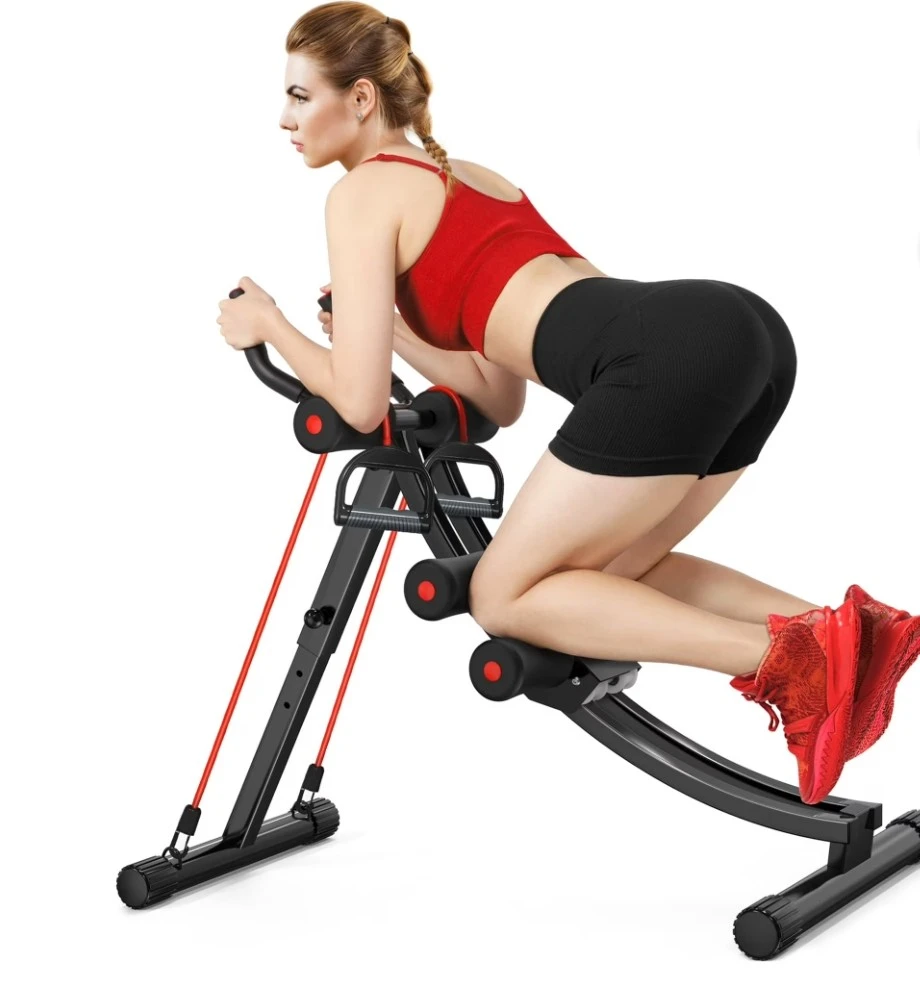 Abdominal Crunch Fitness Machine with Resistance Bands