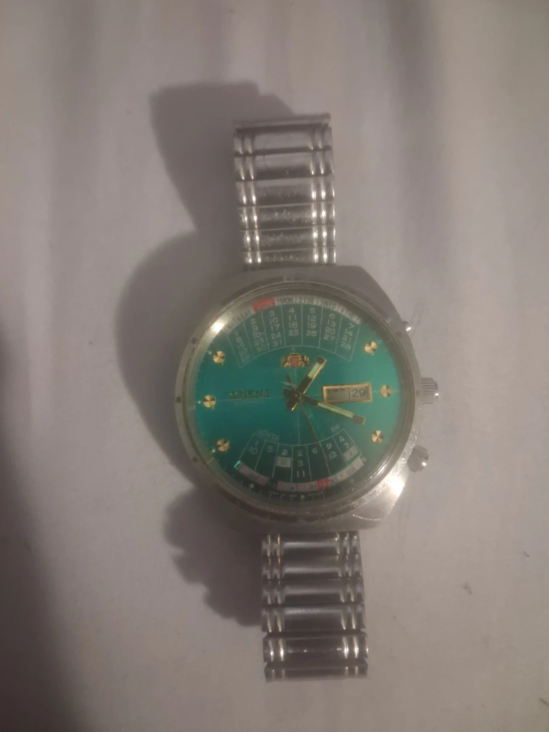 Orient Automatic Watch with Day and Date - Green Dial
