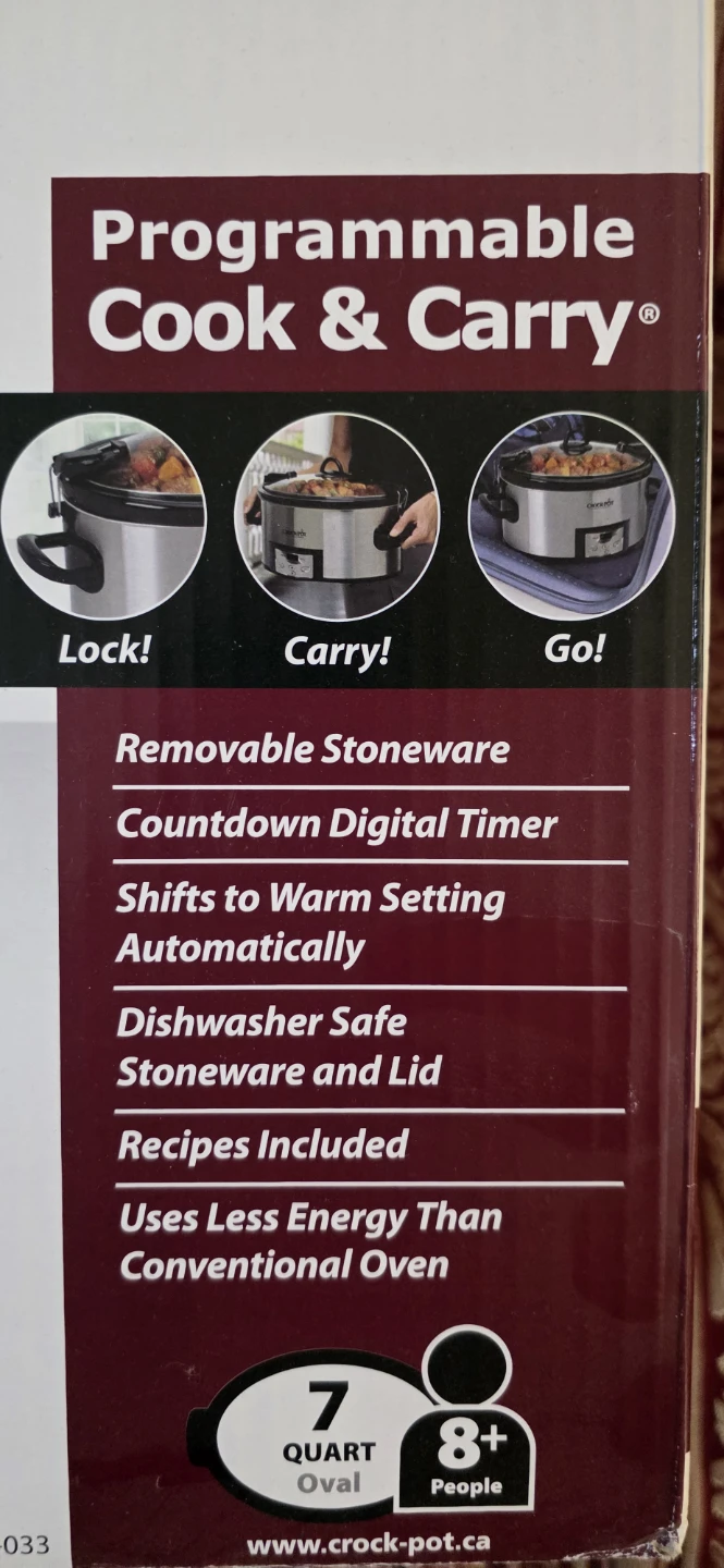 Crock-Pot Programmable Cook & Carry Slow Cooker 7 Quart Oval - photo 2