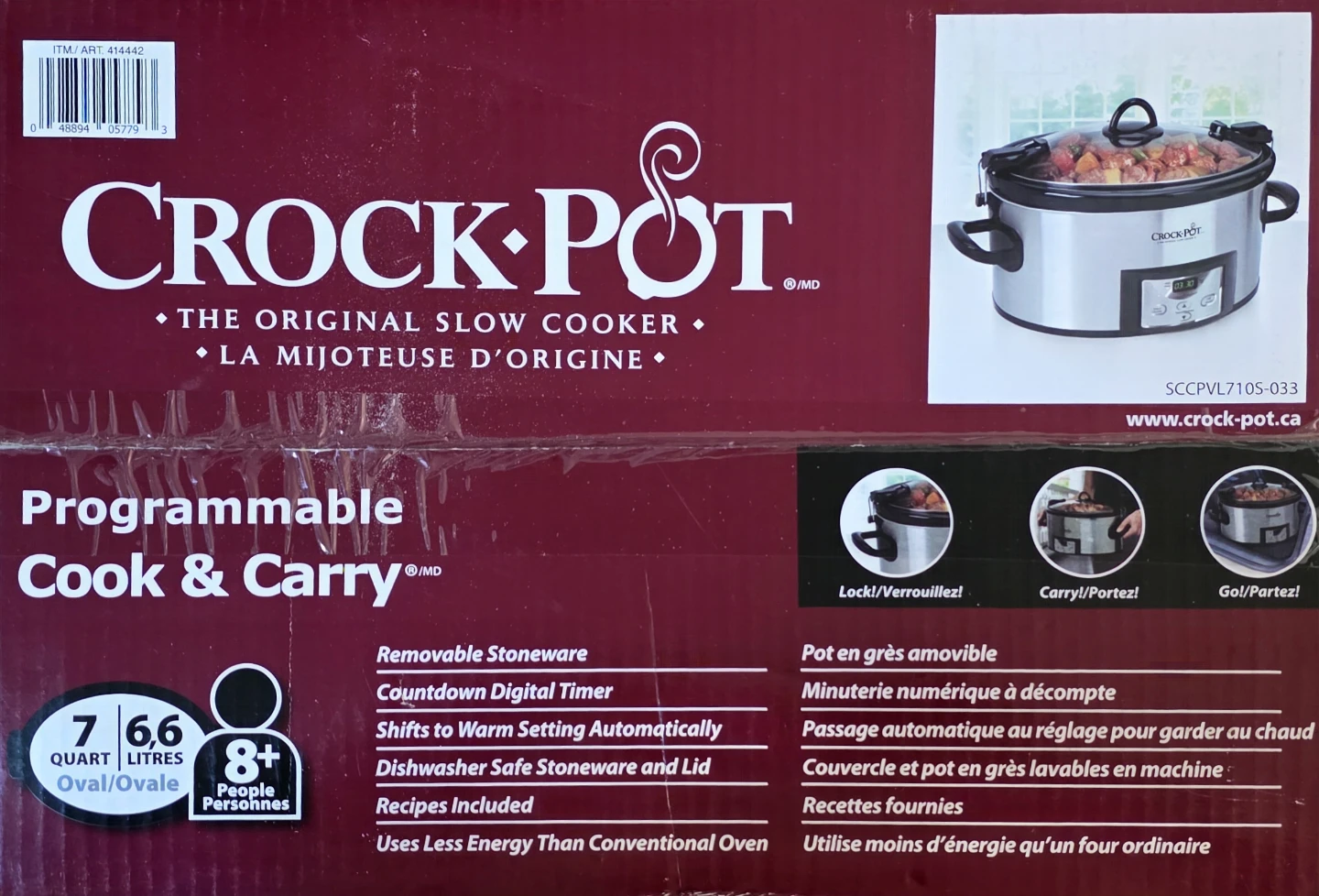 Crock-Pot Programmable Cook & Carry Slow Cooker 7 Quart Oval - photo 4