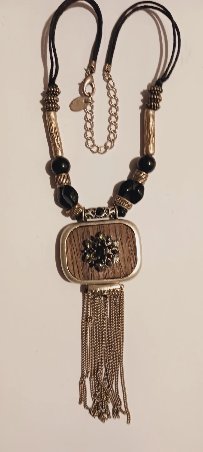 Beaded Pendant Necklace with Tassel Accent - photo 3