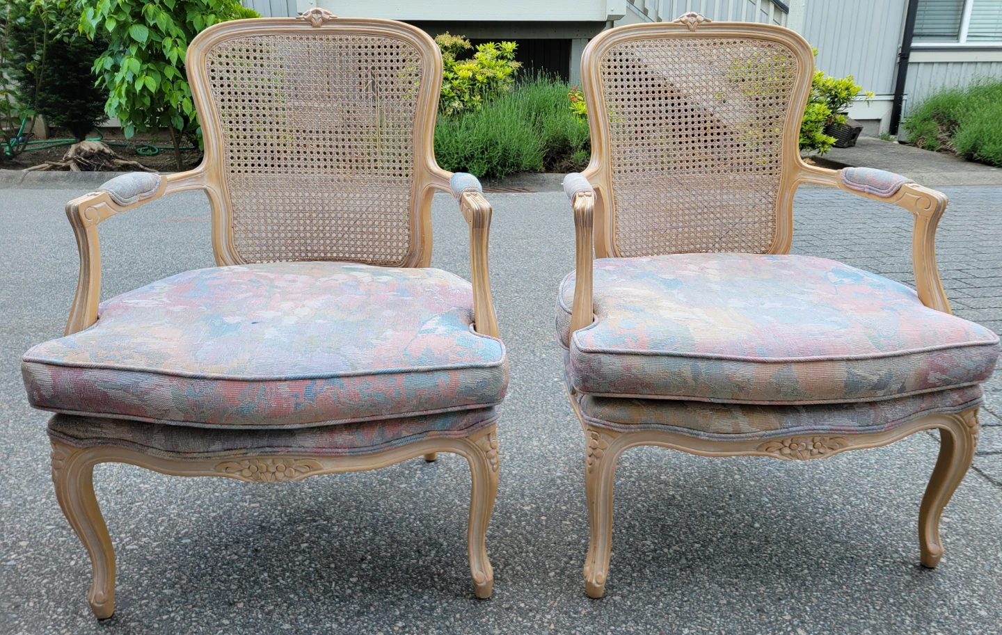 Vintage French Provincial Cane Back Chairs – Pair - photo 2