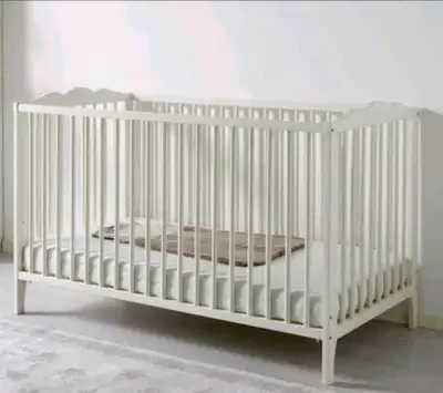 IKEA White Wooden Baby Crib