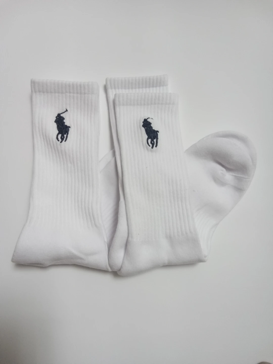 Polo Ralph Lauren White Crew Socks with Pony Logo
