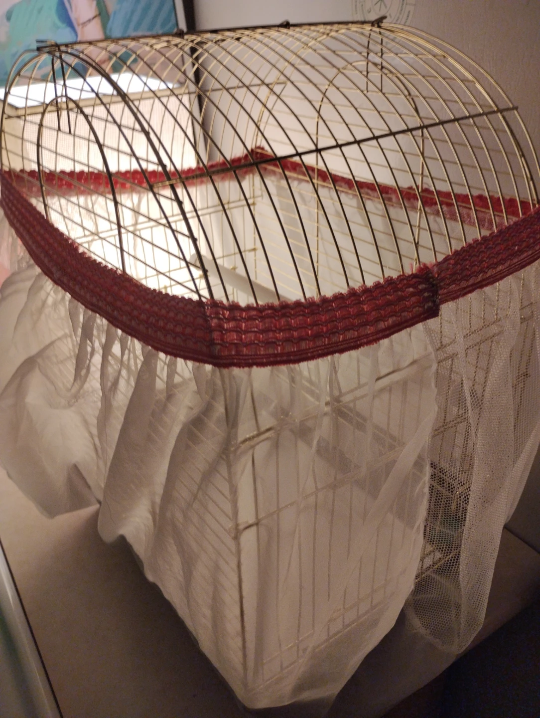 Gold Bird Cage with Perches and Tray - photo 2