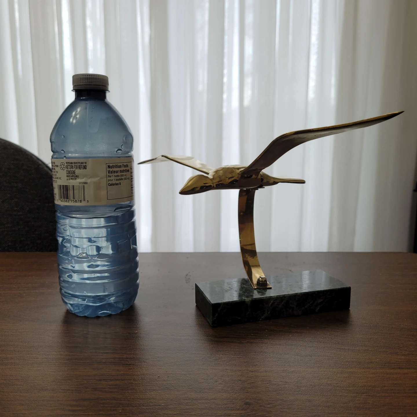 Brass Bird Sculpture on Marble Base - photo 3