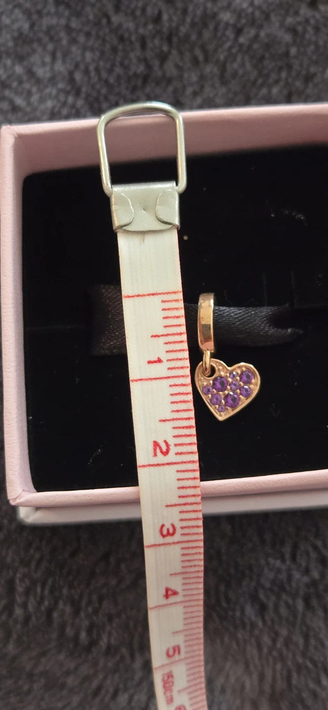 Pandora Rose Gold Heart Charm with Purple Stones - photo 4