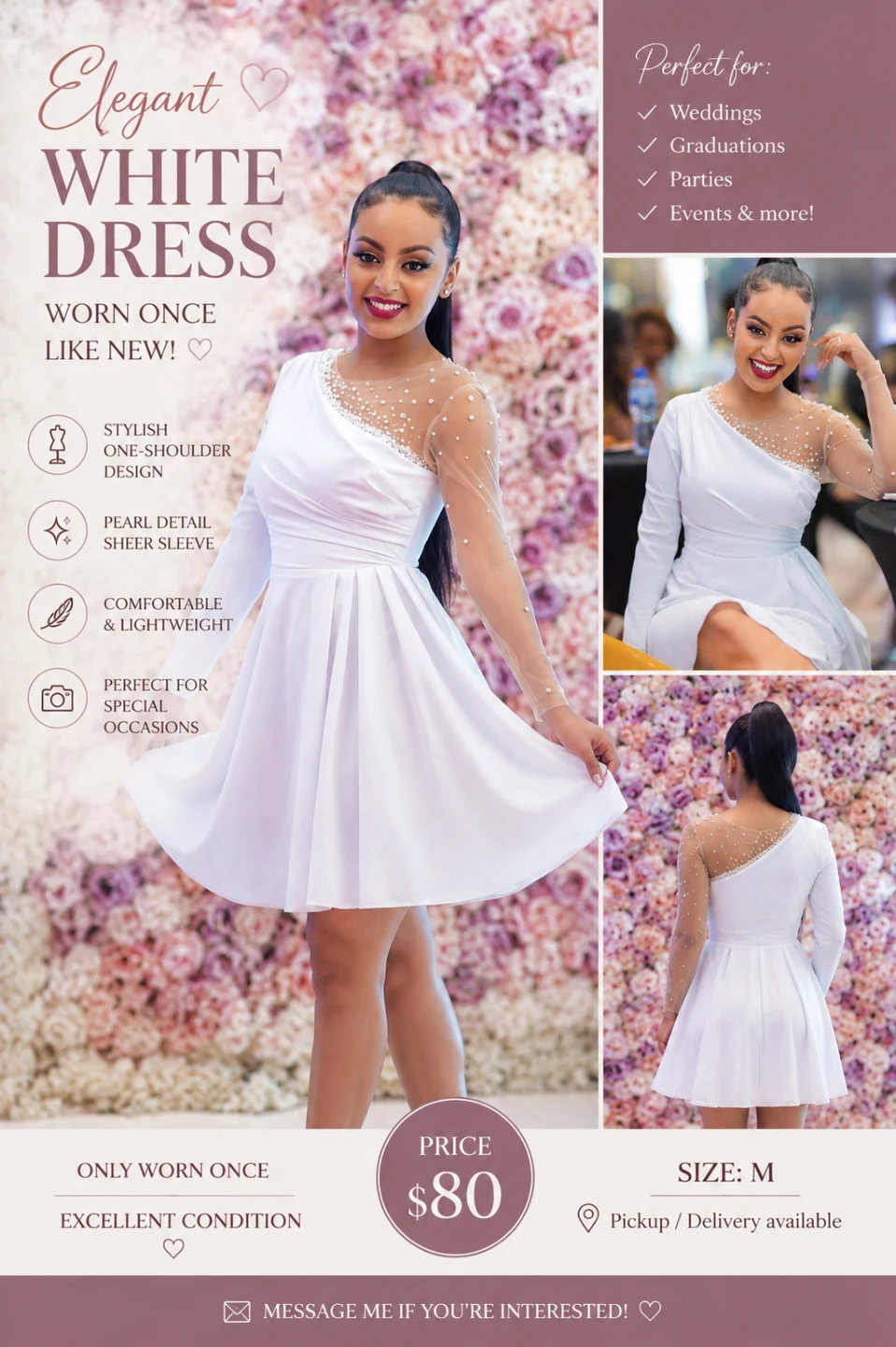 Elegant White dress 🤍 - Size S/M