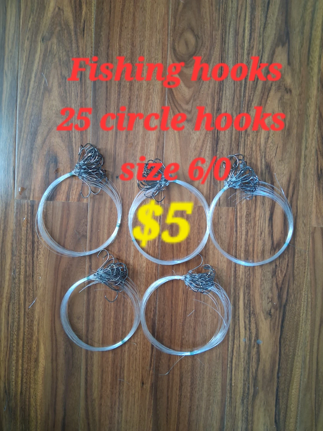 Fishing Hooks - 25 Circle Hooks - Size 6/0