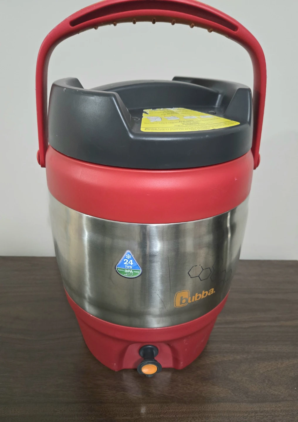 RED BUBBA 14L INSULATED BEVERAGE DISPENSER / WATER COOLER