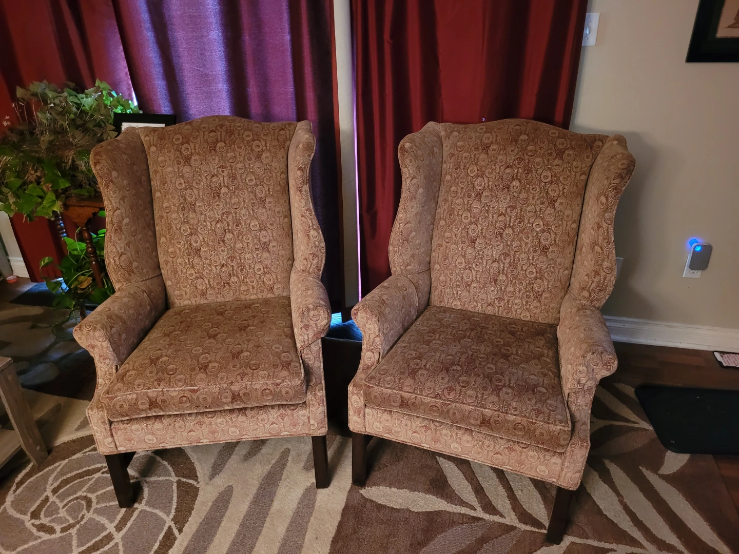 Pair of Wingback Accent Chairs