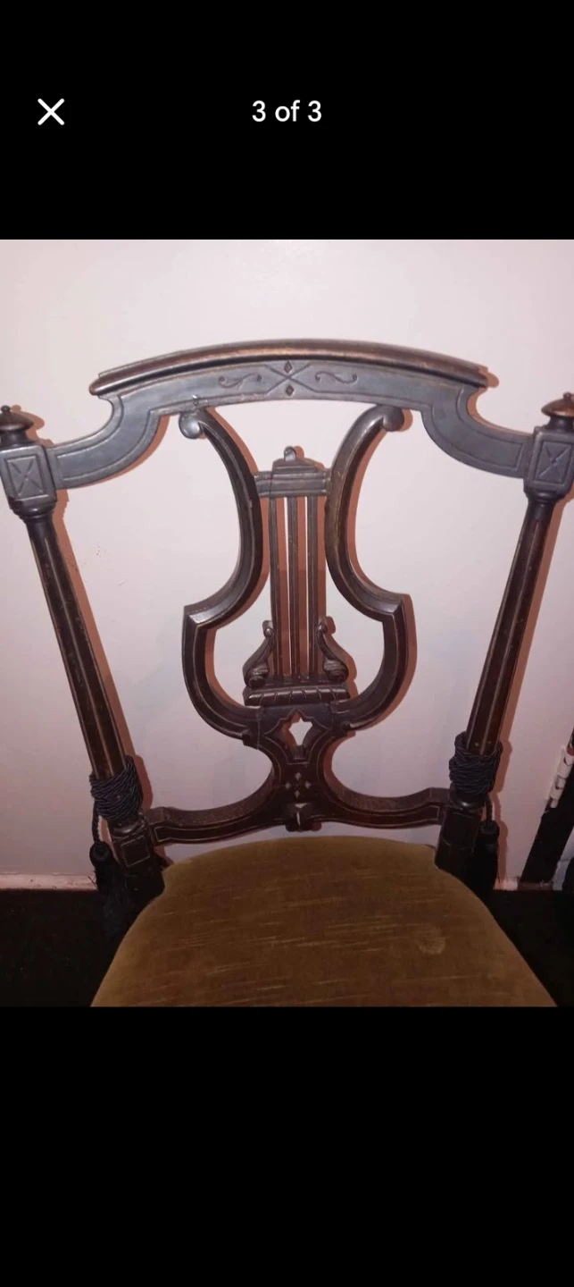 Vintage Lyre Back Accent Chair small - photo 3
