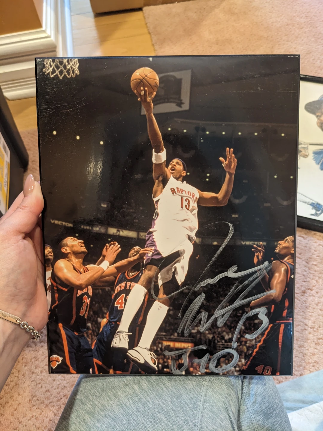 Autographed Jerome Williams Wood Print