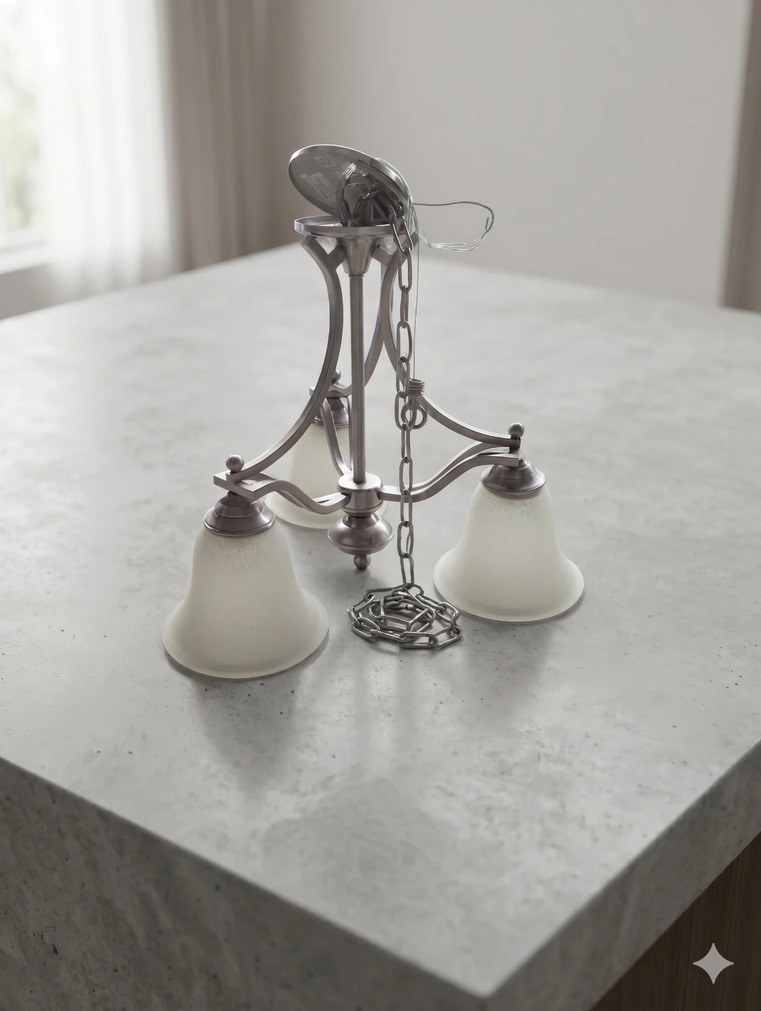3-Light Brushed Nickel Chandelier