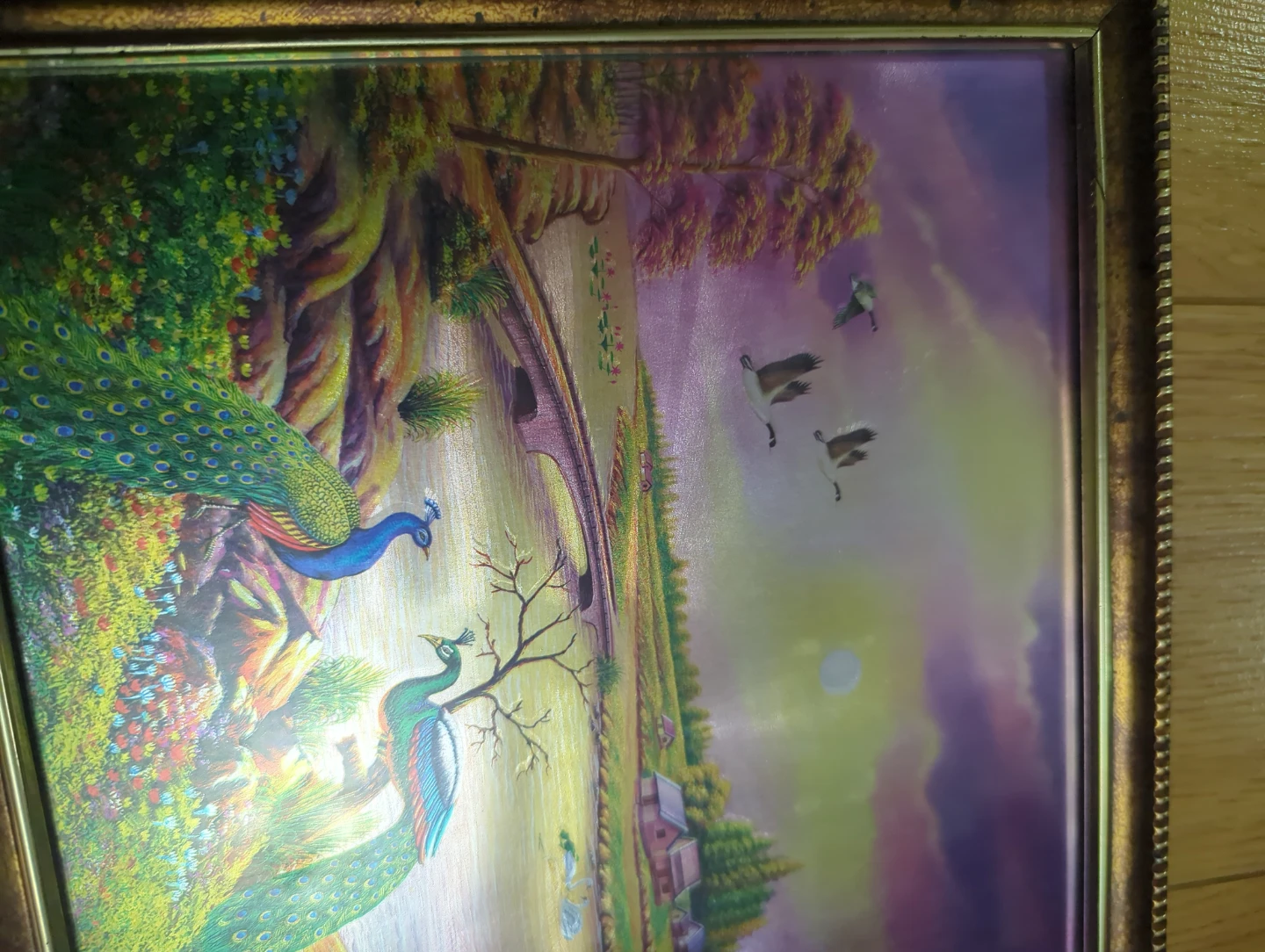 Beautiful serene landscape painting with animals. - photo 3