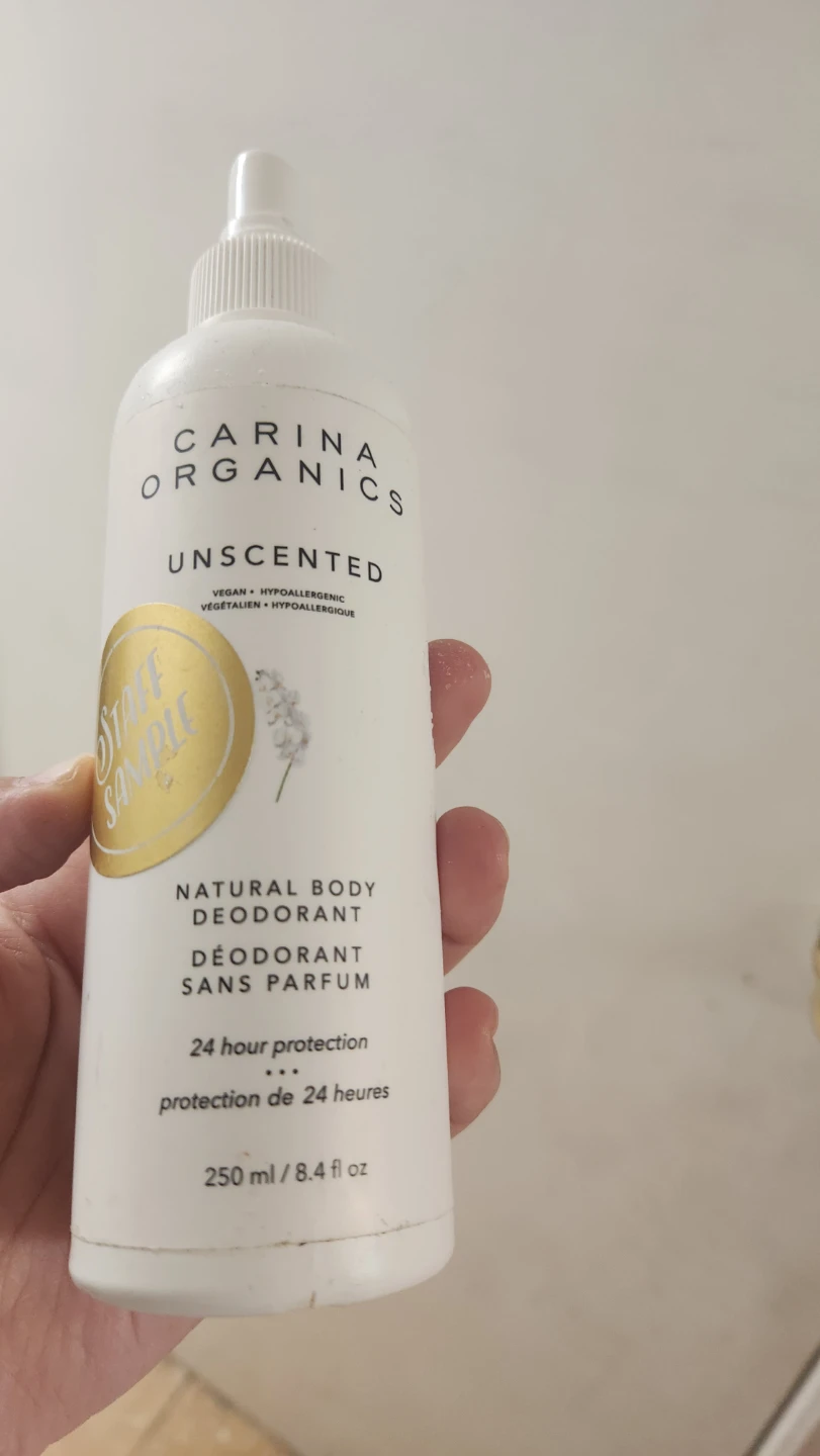 Carina Organics Unscented Natural Body Deodorant 250 ml