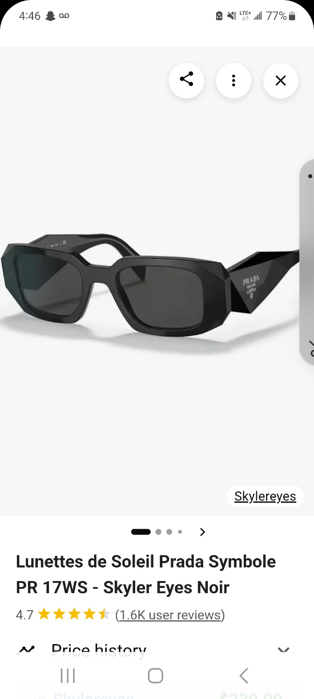 Prada PR 17WS Skyler Eyes Sunglasses
