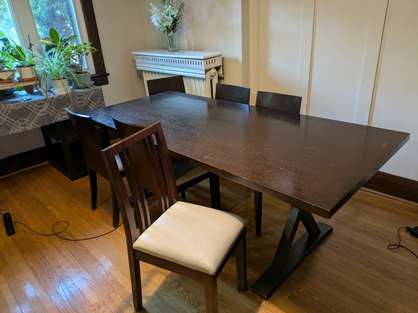 Free 80 inch,  2 meters long dinner table and 6 chairs - photo 4