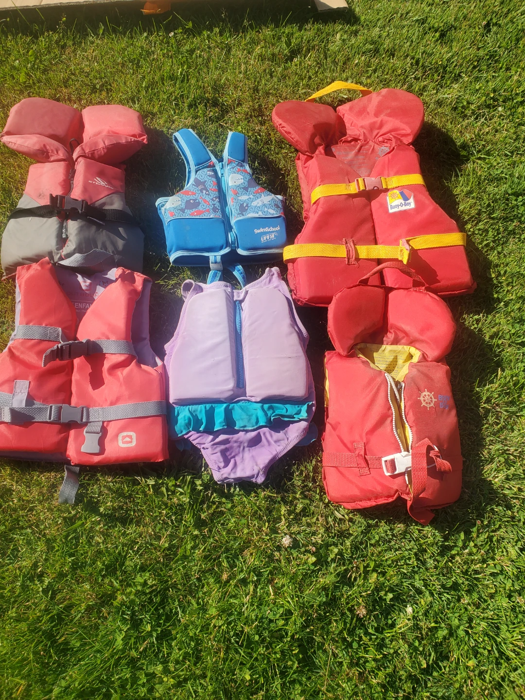 Bundle of 6 Kids Life Jackets / Swim Vests