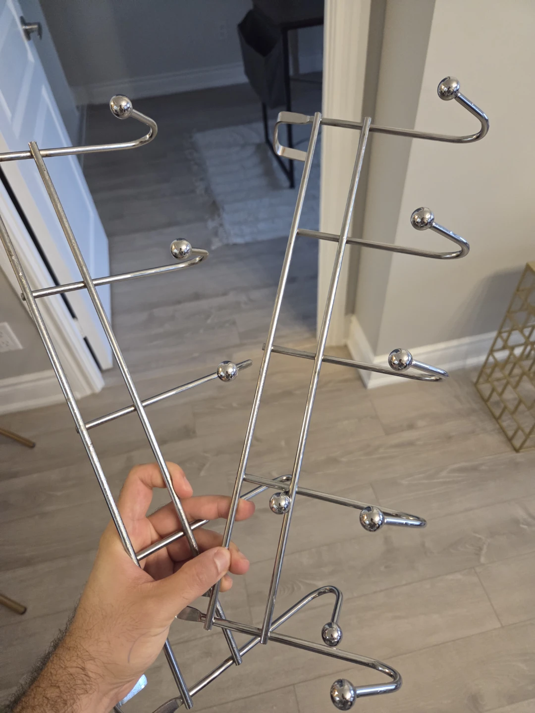 Over-the-Door Hook Rack (Chrome and Black)
