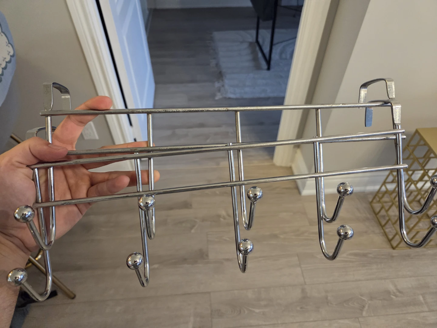 Over-the-Door Hook Rack (Chrome and Black) - photo 3