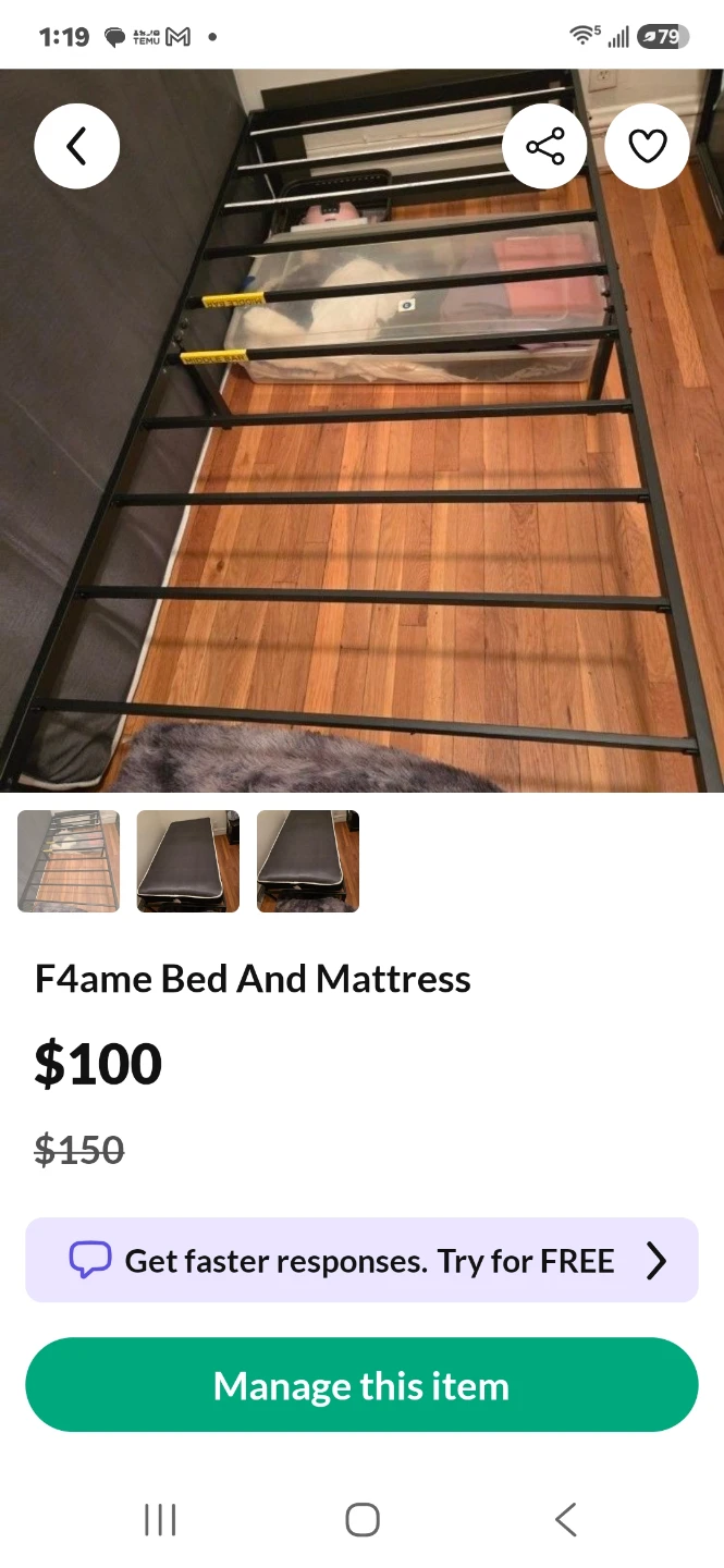 Twin Bed Frame and Mattress Set - photo 2