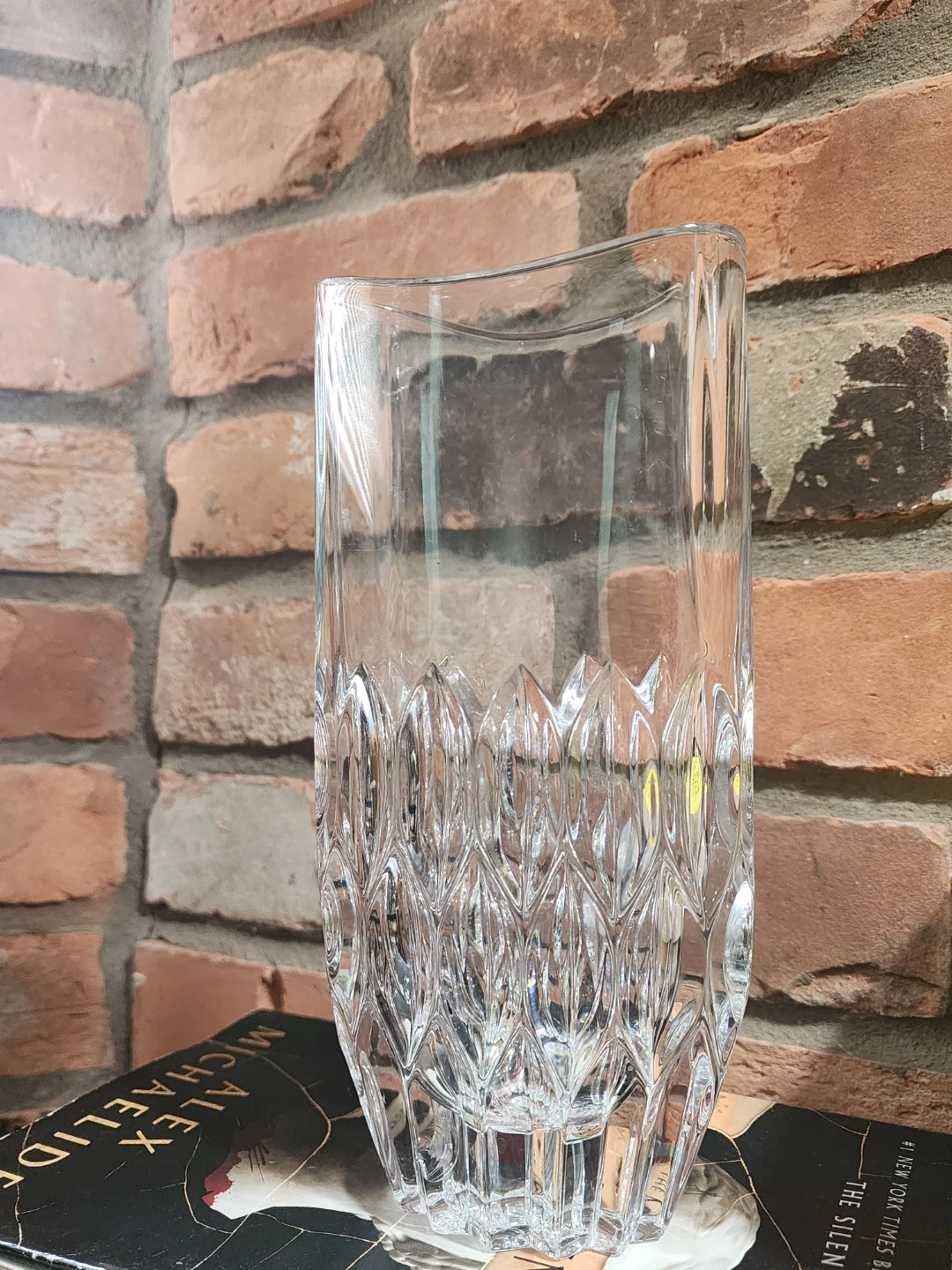 Clear Crystal Cut Glass Vase