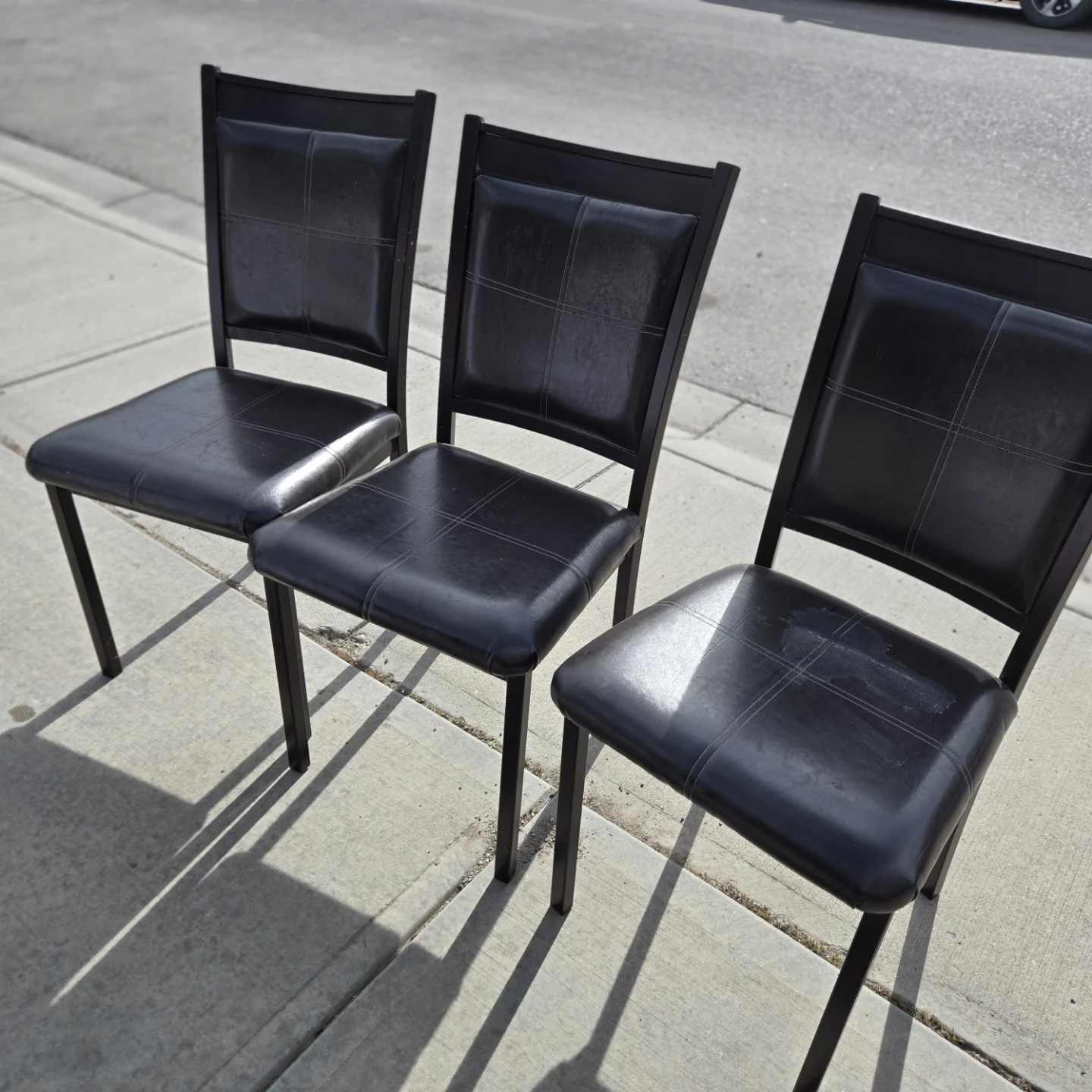Set of 3 Black Dining Chairs
