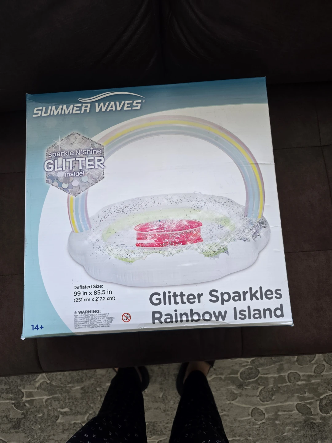Summer Waves Glitter Sparkles Rainbow Island Pool