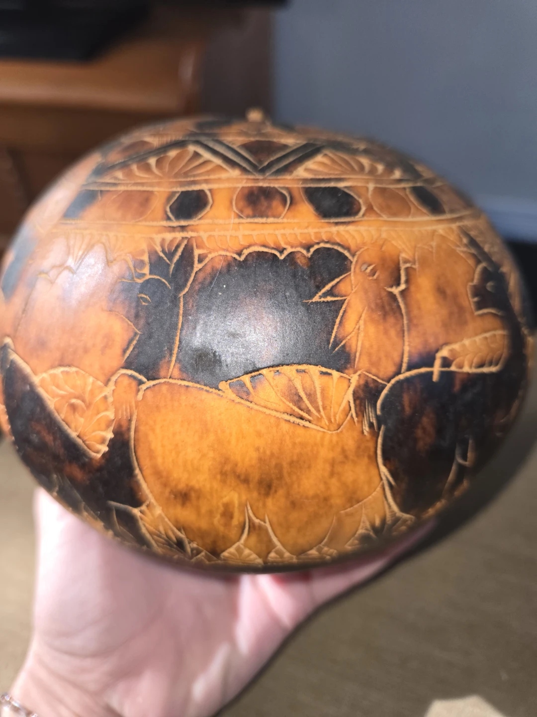 Carved Gourd Container - photo 2