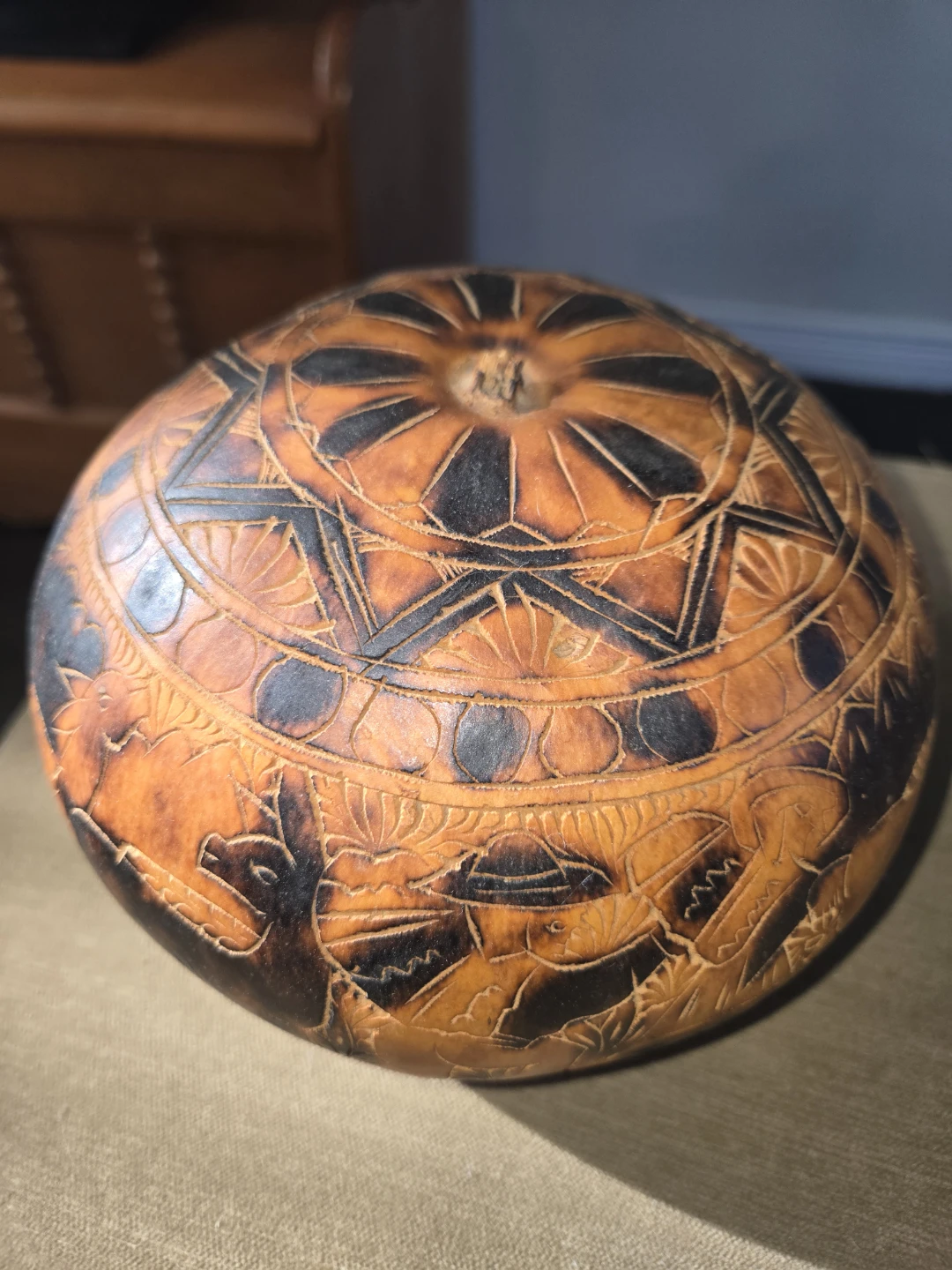 Carved Gourd Container - photo 4