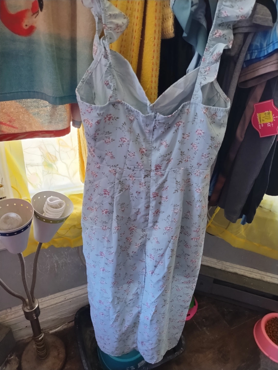 Light Blue Floral Print Mini Dress - photo 3