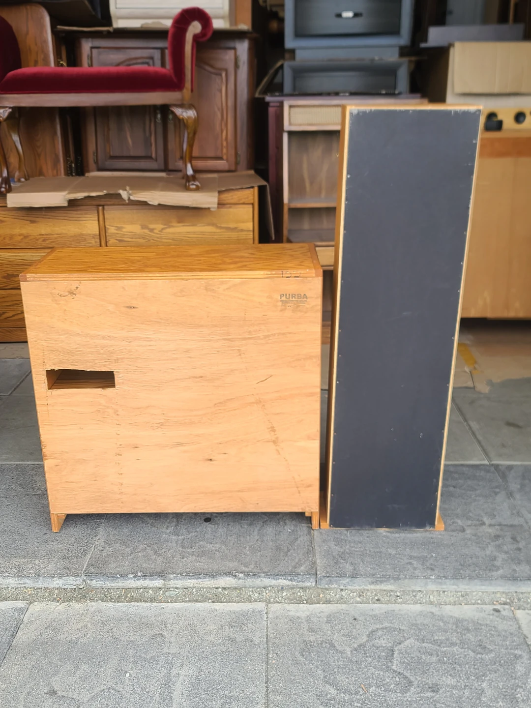 Oak Finish Bookcase and Media Storage Tower - photo 2