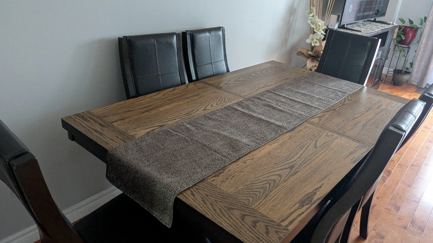 Wooden Dining Table with 6 Chairs