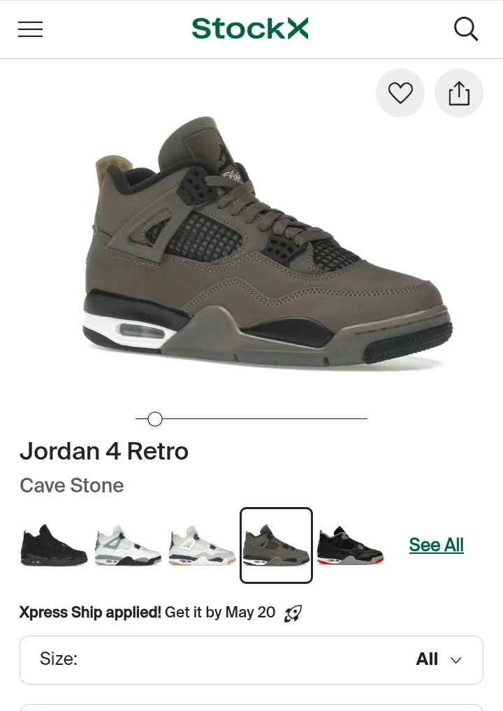 Air Jordan 4 Retro Cave Stone