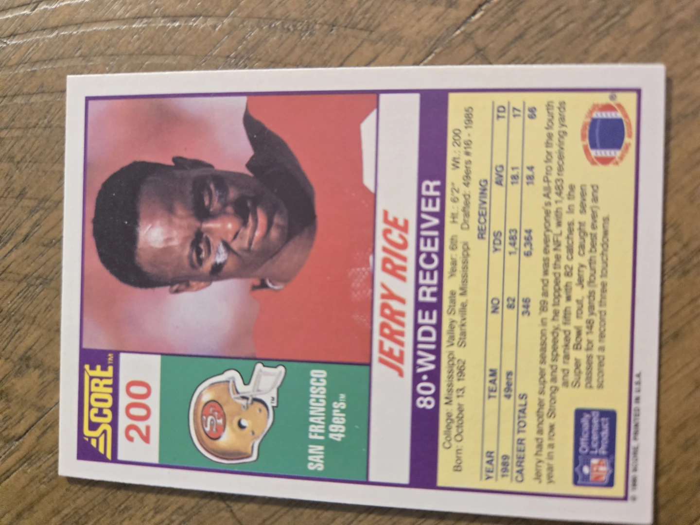 Jerry Rice Football Cards - 1990 Score "Rocket Man" & 1990 Score - photo 4