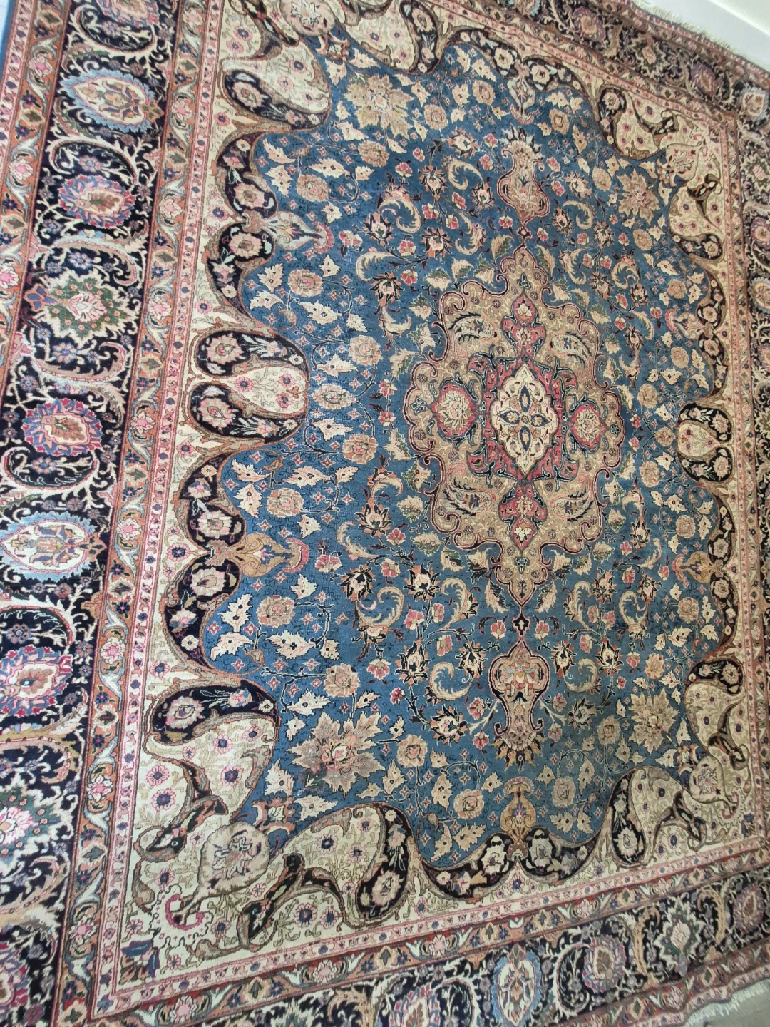 XL Hand Tufted Persian Medallion Area Rug - 13' x 9'6" - photo 4