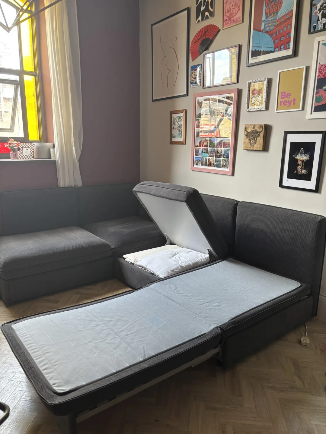 White sectional sofa with storage - photo 3