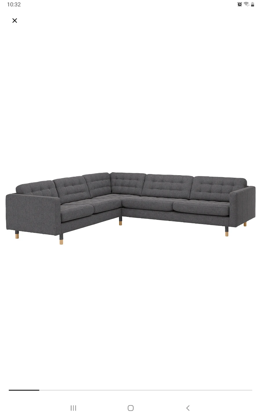 IKEA Morabo 5-seat corner Sectional Sofa - dark gray/wood
