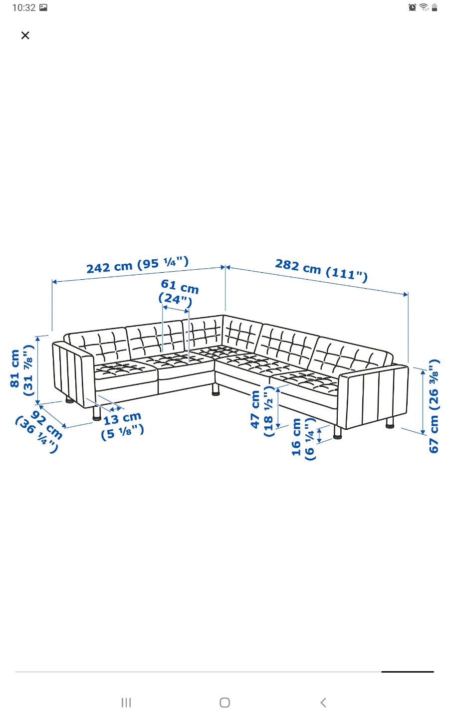 IKEA Morabo 5-seat corner Sectional Sofa - dark gray/wood - photo 2