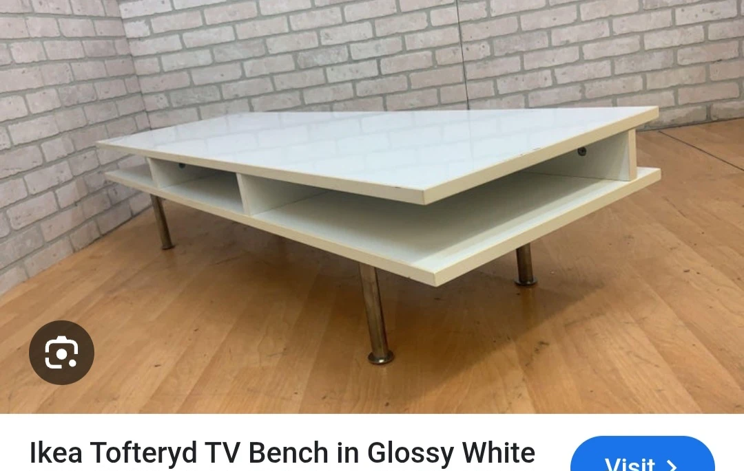 Ikea Tofteryd TV Bench - Glossy White - photo 2