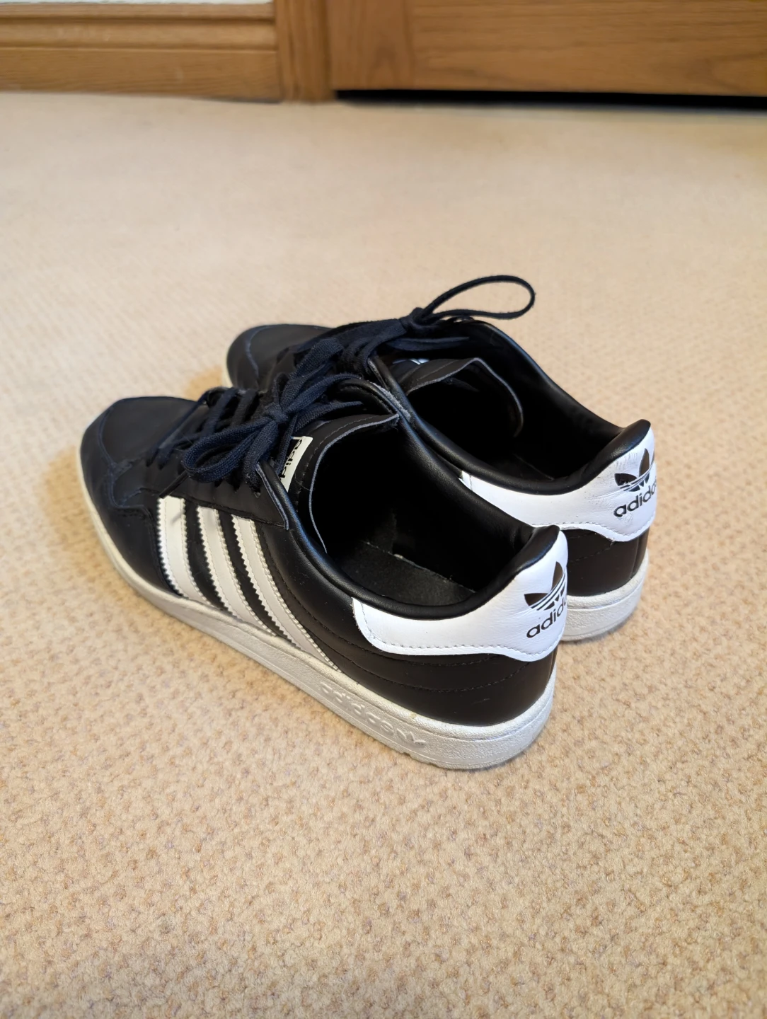 Adidas Black & White Sneakers - Size 9 - photo 2