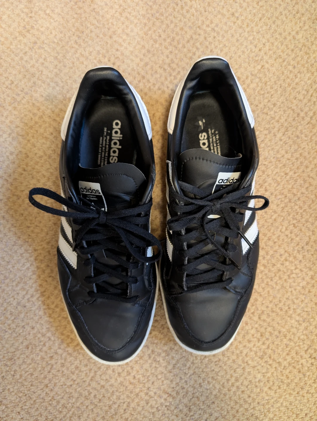 Adidas Black & White Sneakers - Size 9 - photo 3