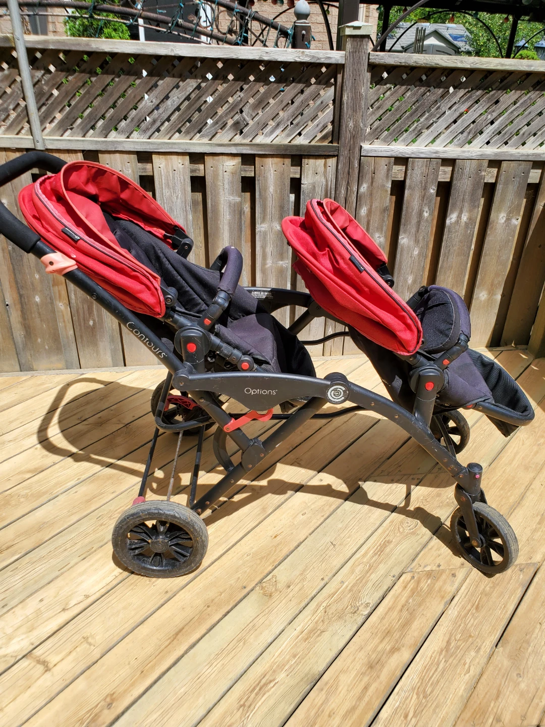 Contours Options Double Stroller - Red/Black - photo 2