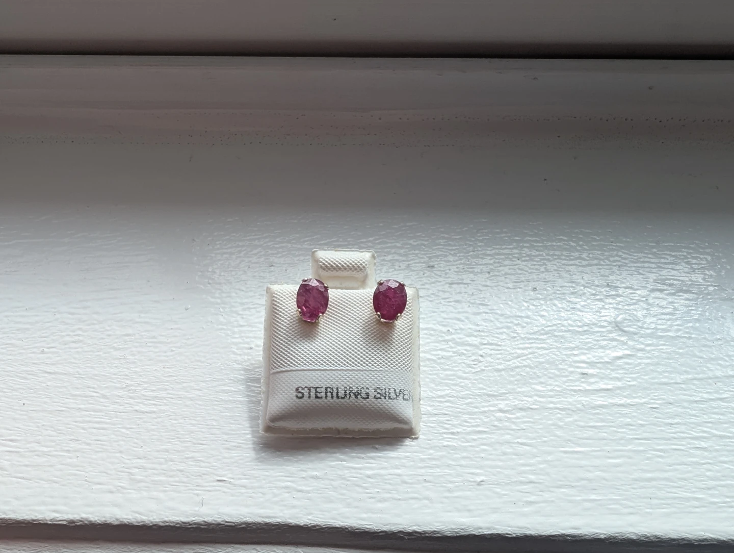 Brand New Silver Ruby Earrings For Sale - photo 3