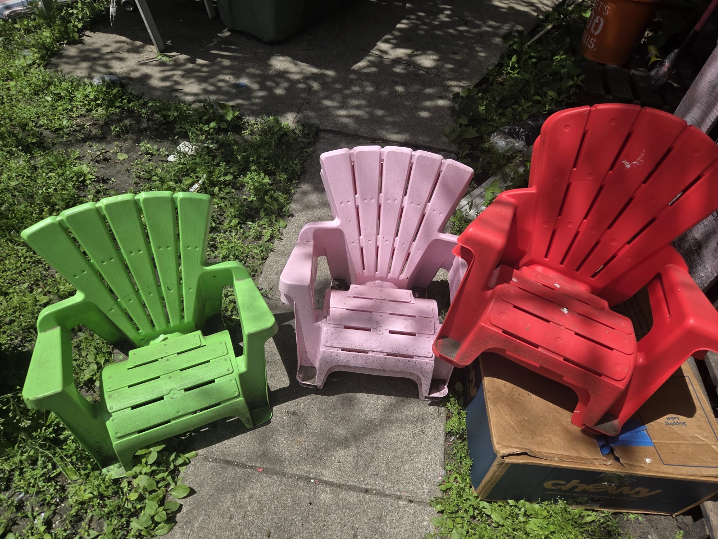 Set of 5 Little Tike Plastic Adirondack Chairs