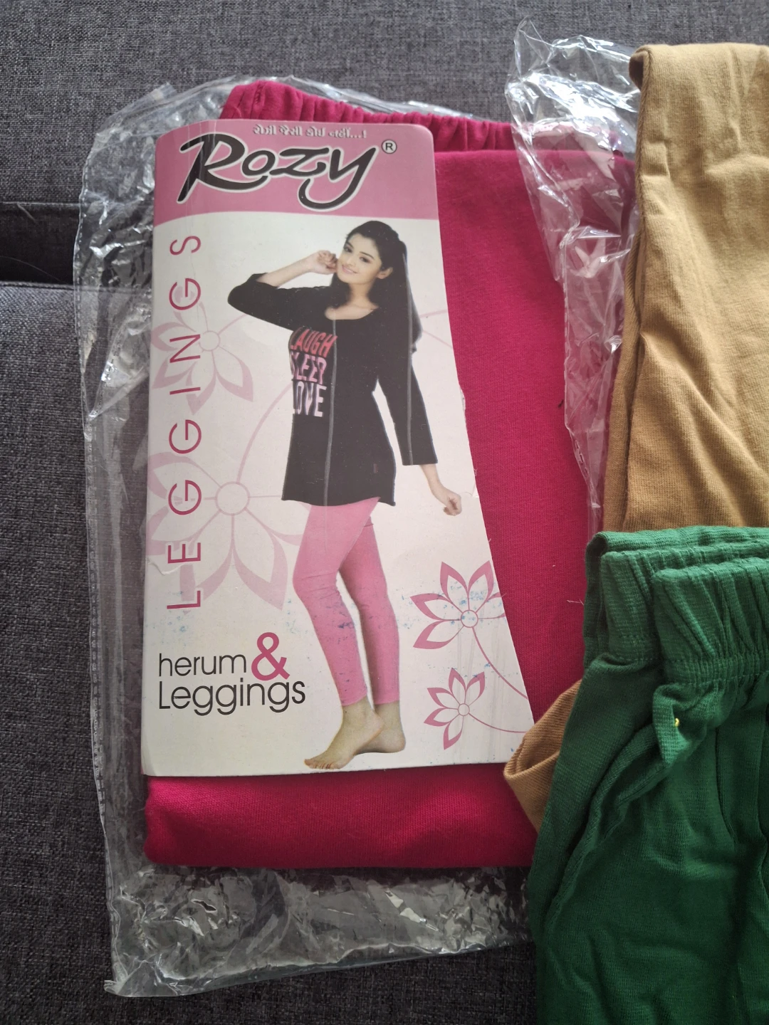 Women Leggings - Green /pink