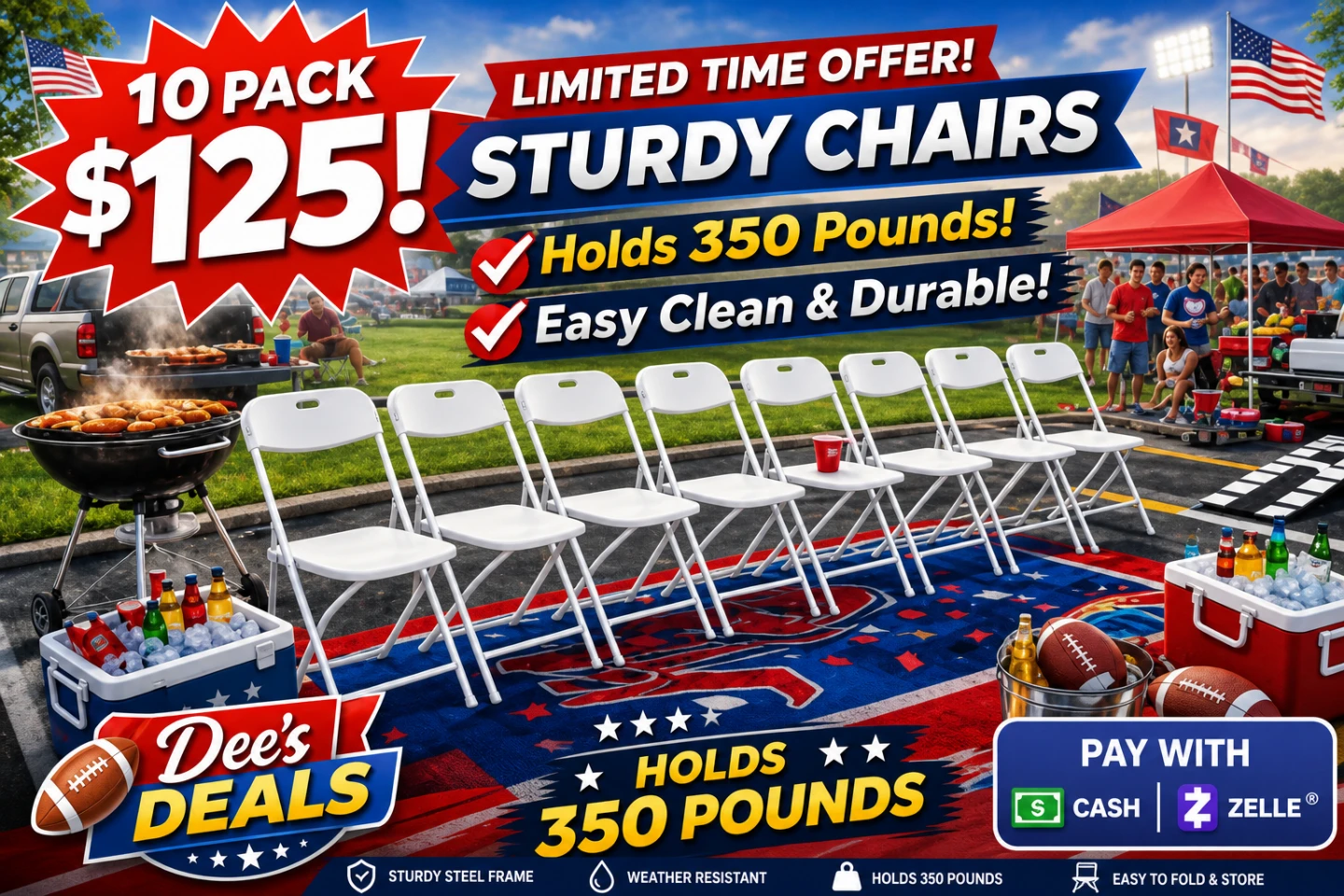 10 Pack Folding Chairs Brand New In Box $125 - photo 3