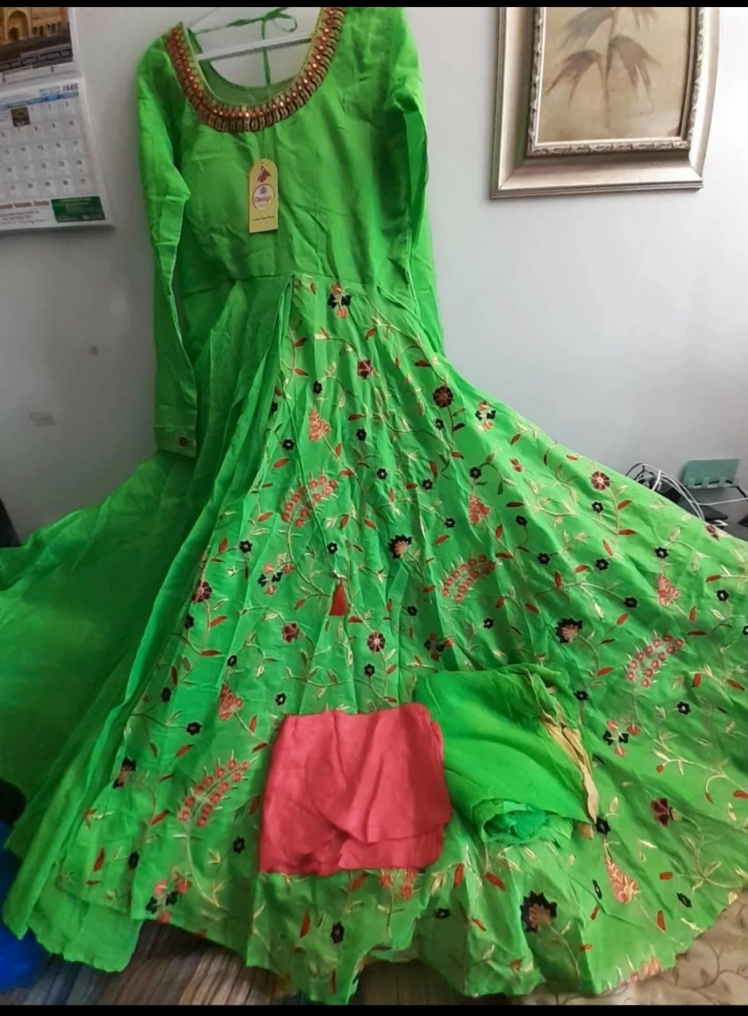 Green Embroidered Anarkali Suit - photo 2