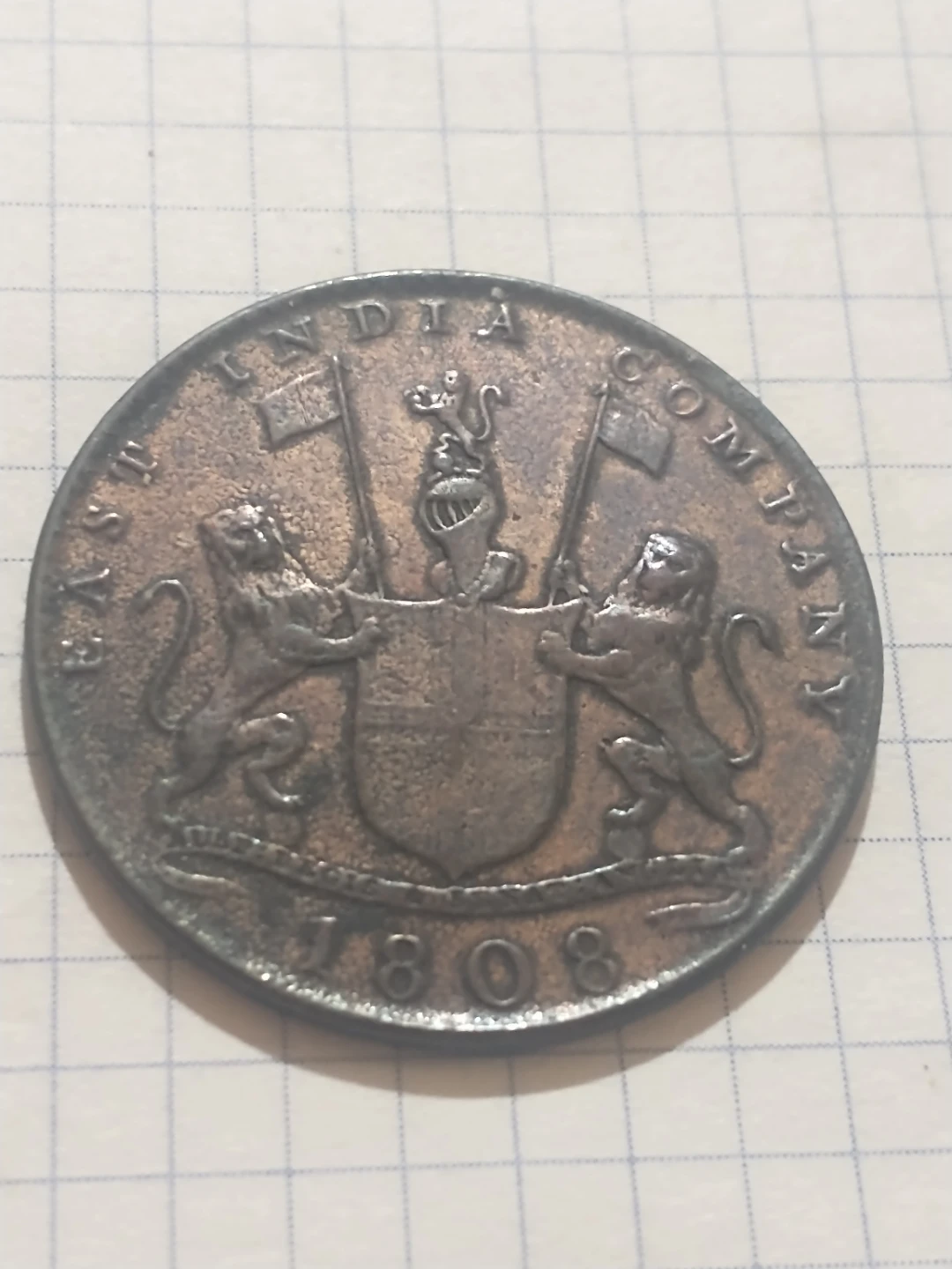 Beautiful 1809 Admiral Gardner shipwreck 10 cash coin dated 1808 - photo 3